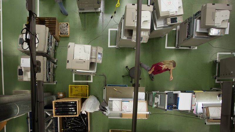 Overview of office containing printers