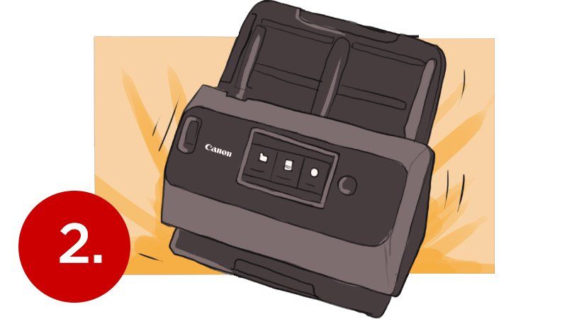 Skanujesz teczki z podziałem na sekcje.