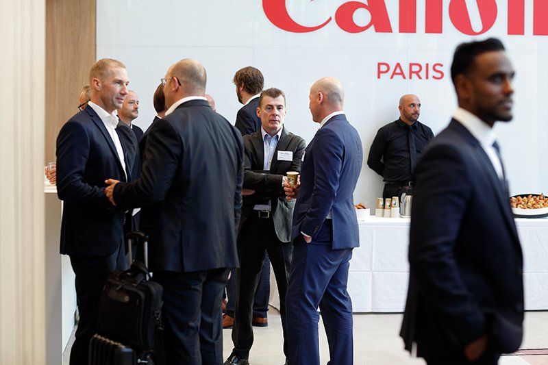 Xander Groenewegen speaking at Canon Global Services engagement event