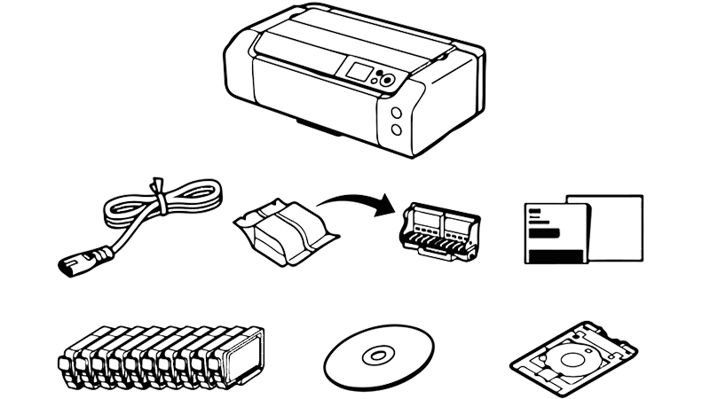 Canon imagePROGRAF PRO-310 - מה יש באריזהמדפסת הזרקת דיו imagePROGRAF PRO-310 מבית Canon