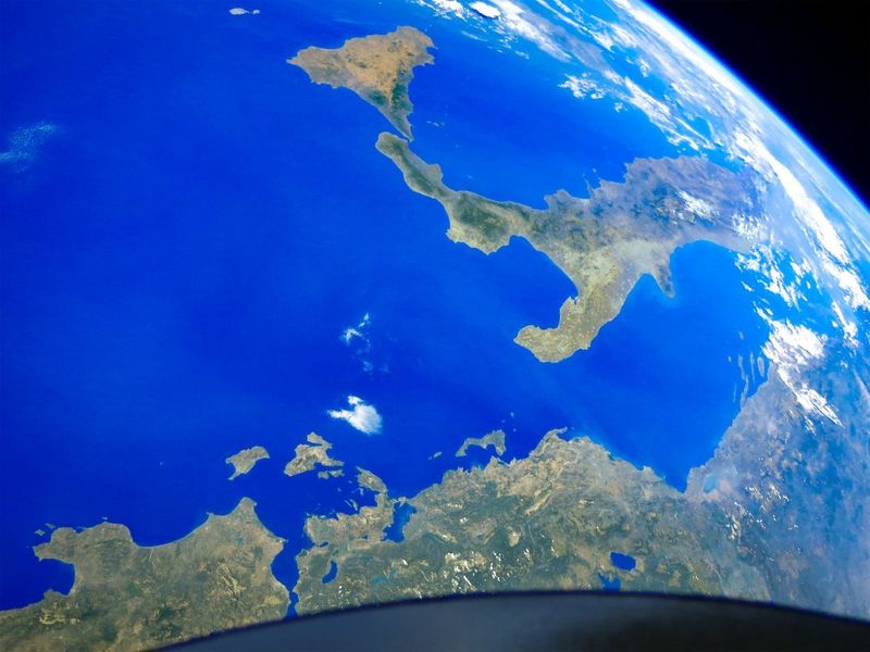 A satellite view of Earth, focusing on the Mediterranean Sea and surrounding regions.
