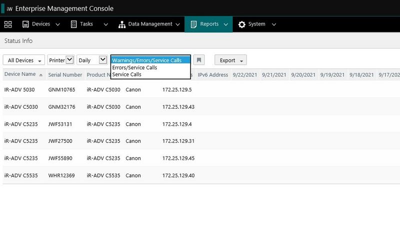 Device status monitoring and alerts