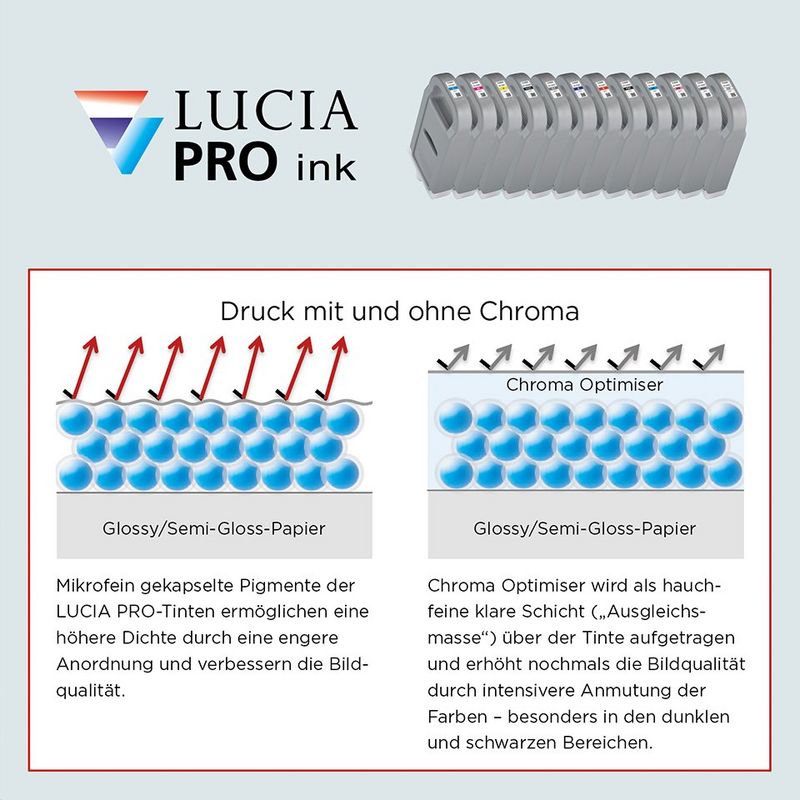 Großer Farbraum mit feinsten Nuancen mit LUCIA PRO-Originaltinten