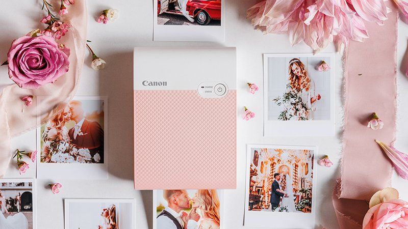 Przenośna drukarka Canon Selphy qx10 dla fotografa ślubnego. Wydrukuj zdjęcia już na weselu.