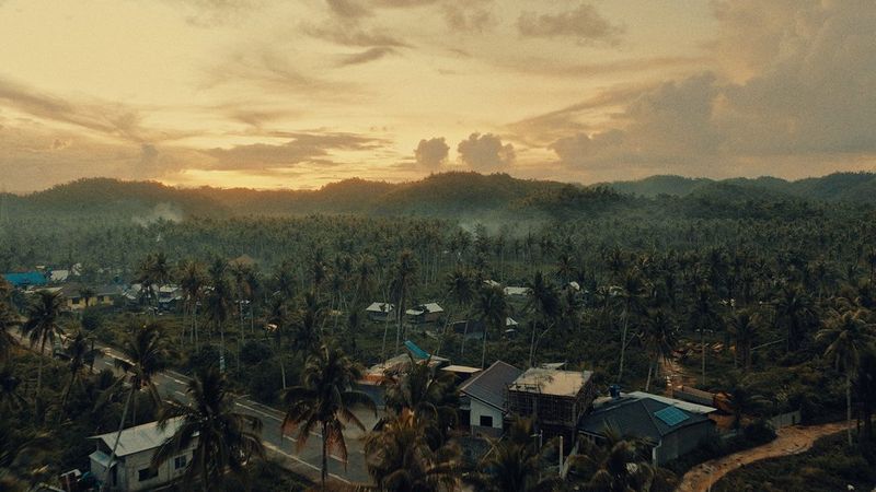 Photo vue de haut d’un village aux philippines