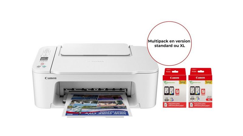 PIXMA TS3751i BLANC + PG-575/CL-576 - standard et XL