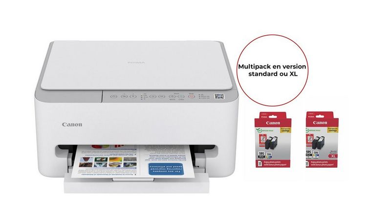 PIXMA TS4151i BLANC GRIS + PG-595/CL-586 - standard et XL