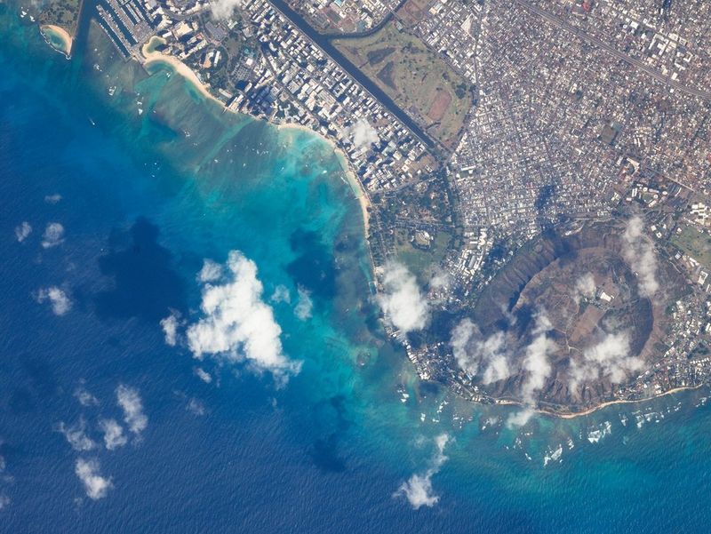 A satellite view of Honolulu
