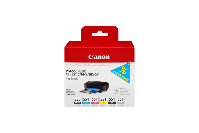 PGI-550 PGBK + CLI-551 CMYK + GY 6PACK
