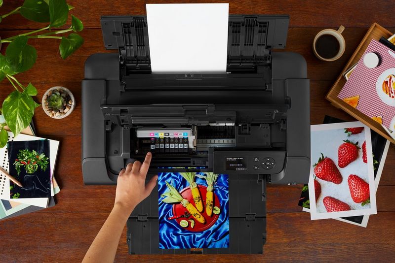 Изображение PIXMA Pro-200 с разными печатными фотографиями