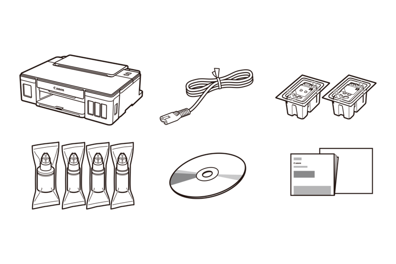 Canon PIXMA G1410 - Комплект поставки