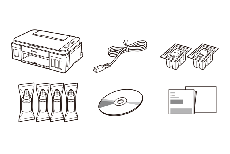 Canon PIXMA G3410 - Šta se nalazi u pakovanju