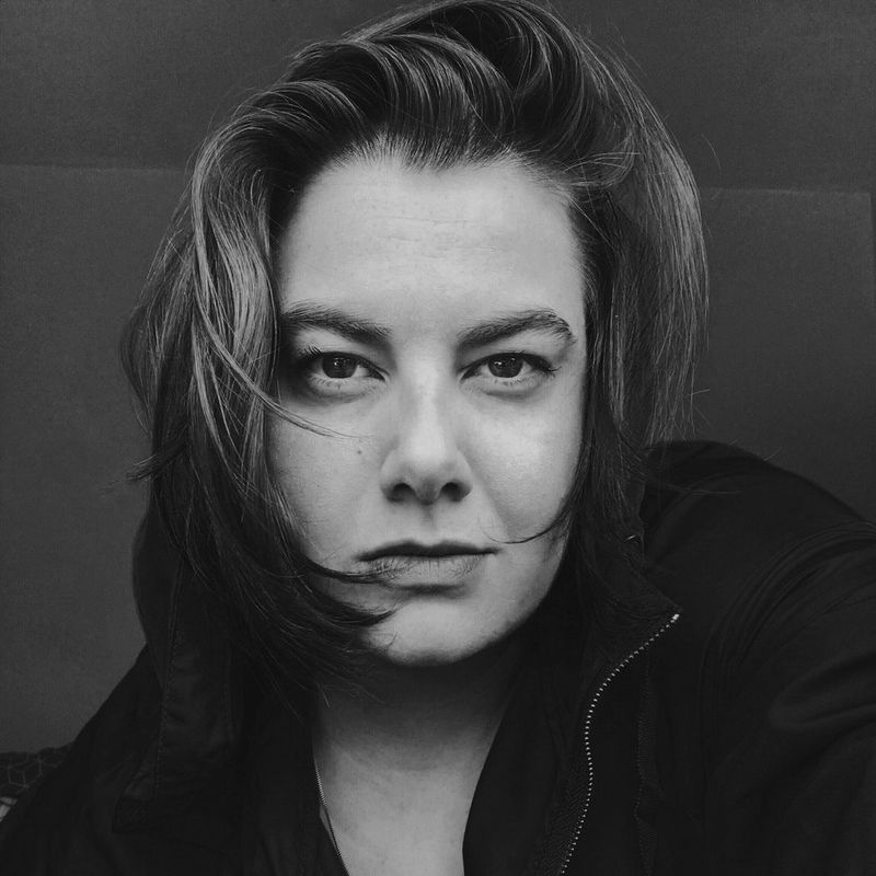 A black and white headshot of Canon Ambassador Çağla Çağlar.