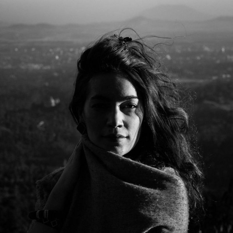 A black and white headshot of Canon Ambassador Meeri Koutaniemi.