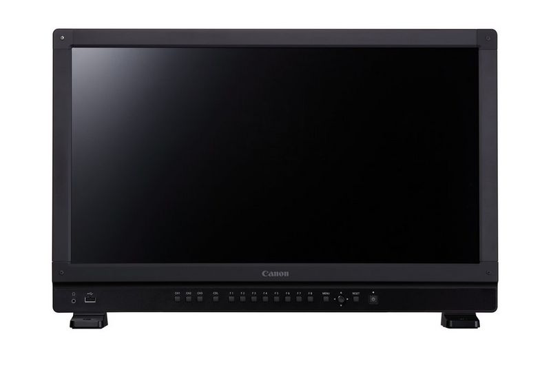 Black Canon branded computer monitor. Shot on Canon.