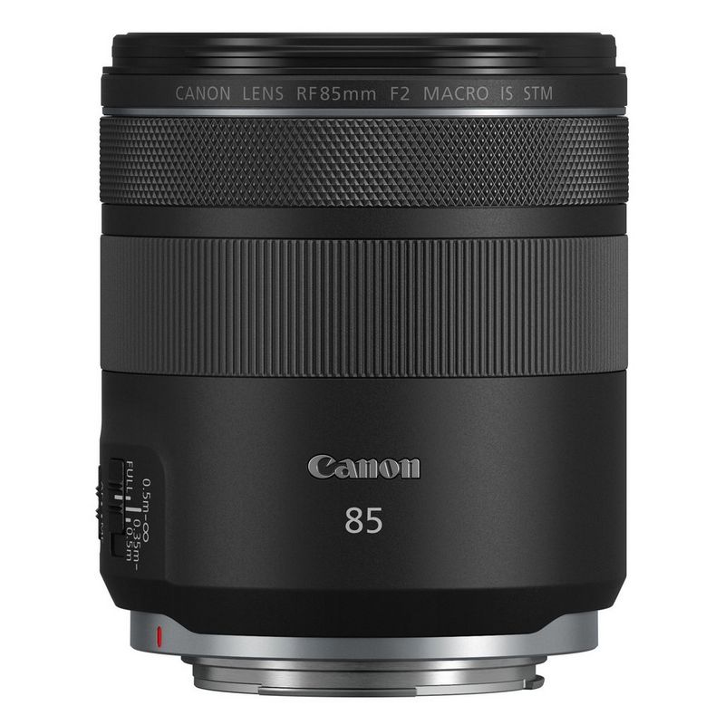 A Canon RF 85mm F2 Macro IS STM lens.