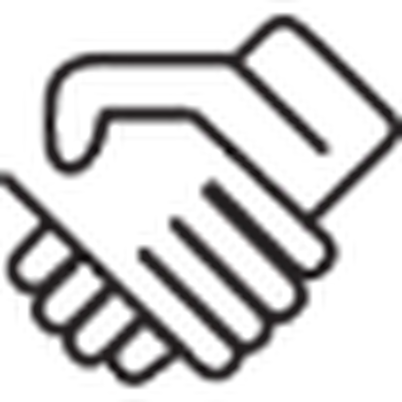 Image of an icon representing a continued relationship of shaking hands