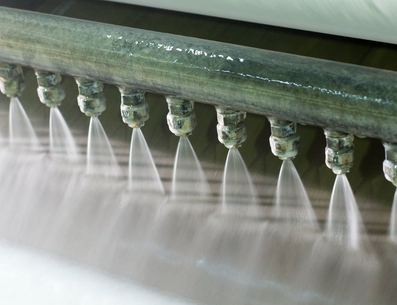 Un cylindre tourne à l'intérieur d'une cuve de pâte à papier pour fabriquer le papier avec une distribution aléatoire des fibres pour une plus grande stabilité de surface à St Cuthberts Mill. Photo prise avec un appareil Canon.
