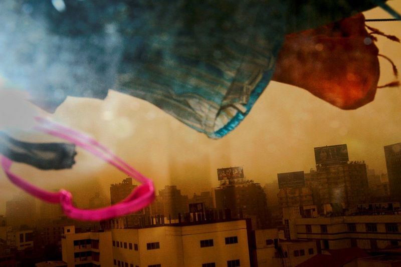 A sandstorm hovers over Cairo, Egypt, casting a layer of dust across the capital.