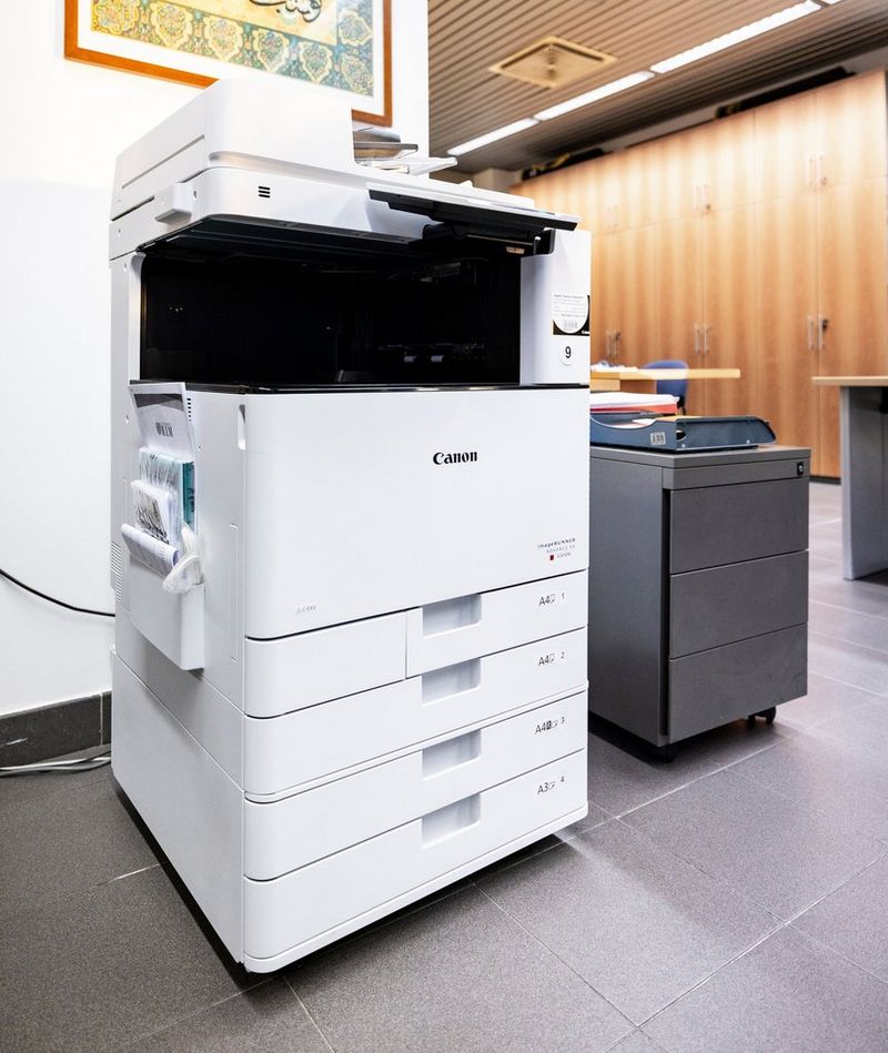 A Canon imageRUNNER ADVANCE DX multifunction printer.