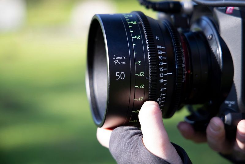 A Canon CN-E50mm T1.3 FP X Sumire Prime lens. 