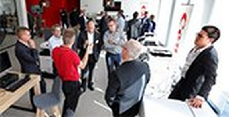 The product showcase area at Canon Global Services customer engagement event