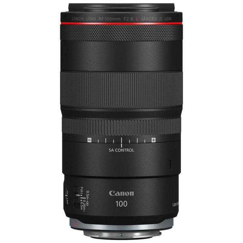 A Canon RF 100mm F2.8L Macro IS USM lens.