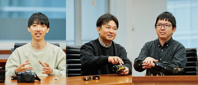 Tatsuro Watanabe, Naoki Saito et Nobuyuki Nagaoka, de Canon, discutent de l'objectif ultra grand-angle RF 14mm F1.4L VCM.