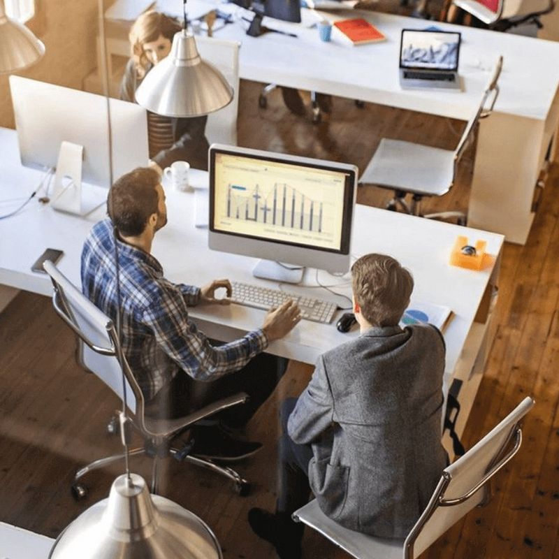 colleagues discussing data