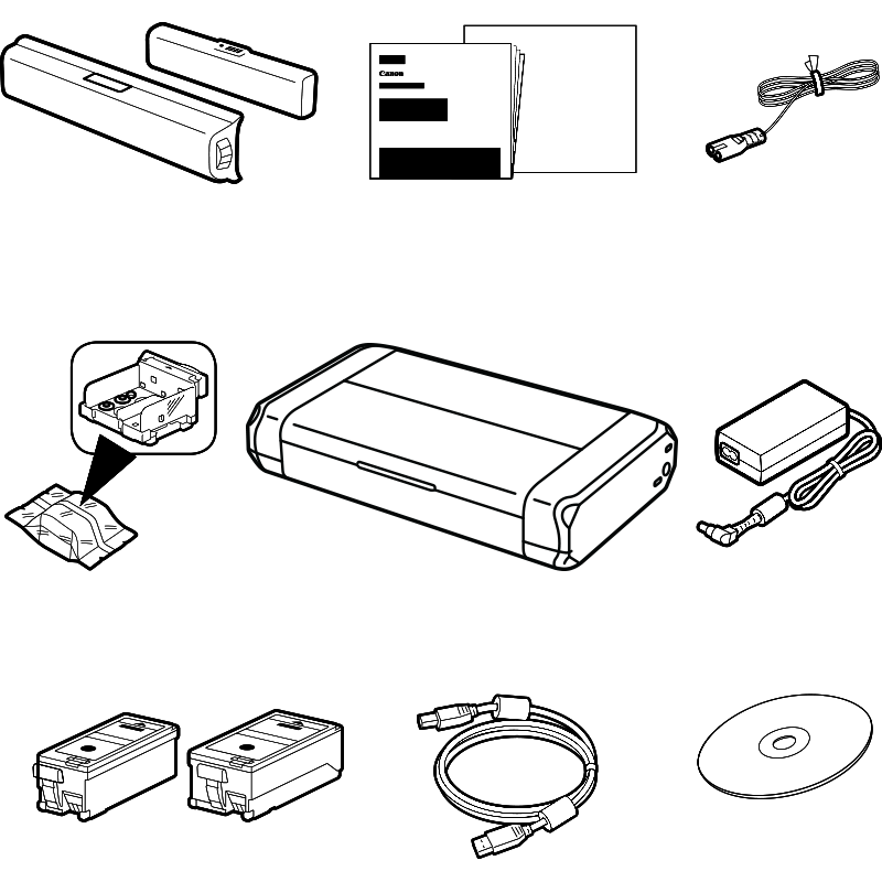Canon PIXMA TR150 mit Akku - Im Lieferumfang