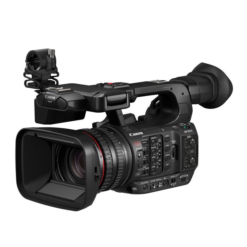 The Canon XF605 camcorder.
