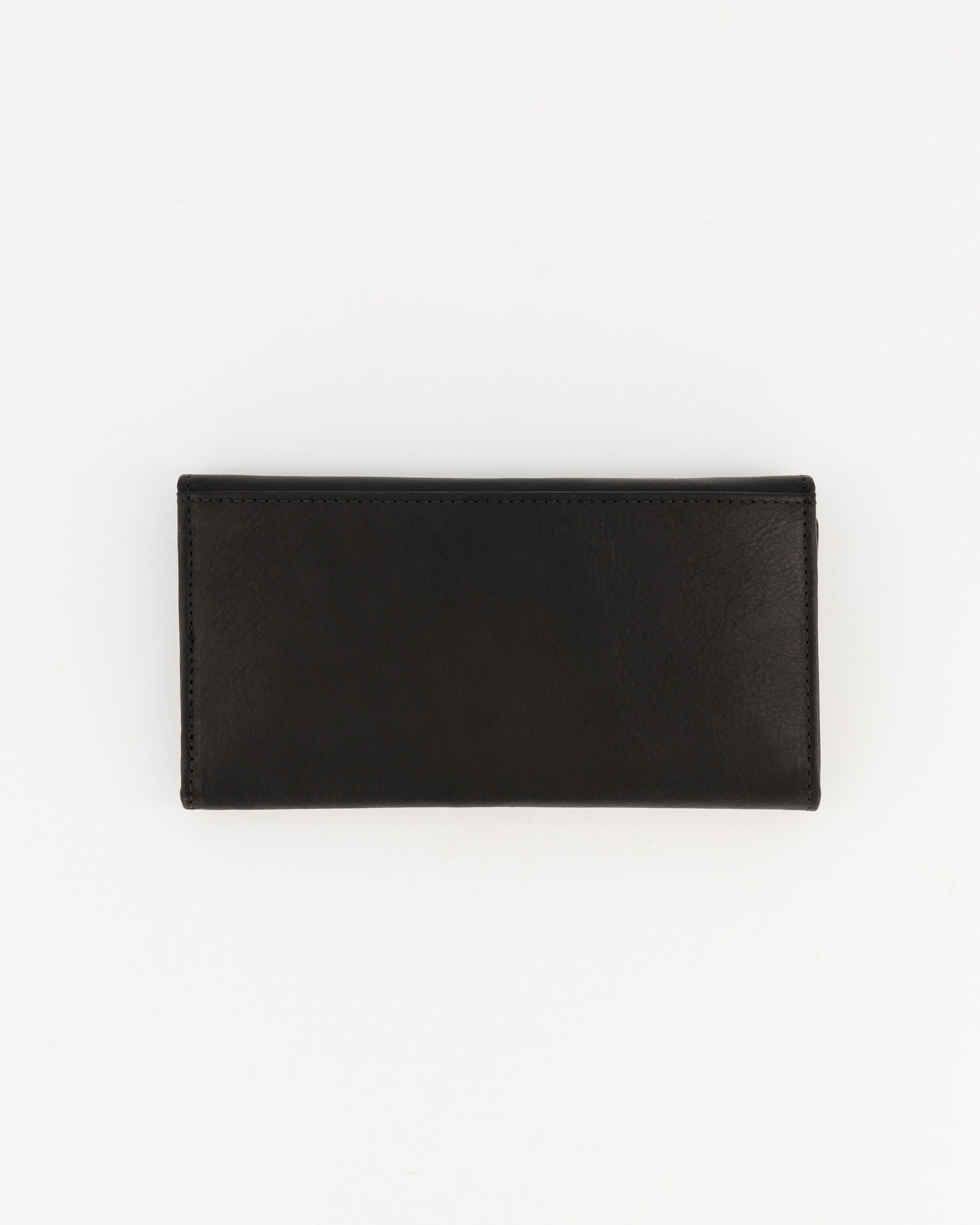 Sonia Structured Leather Wallet -  black