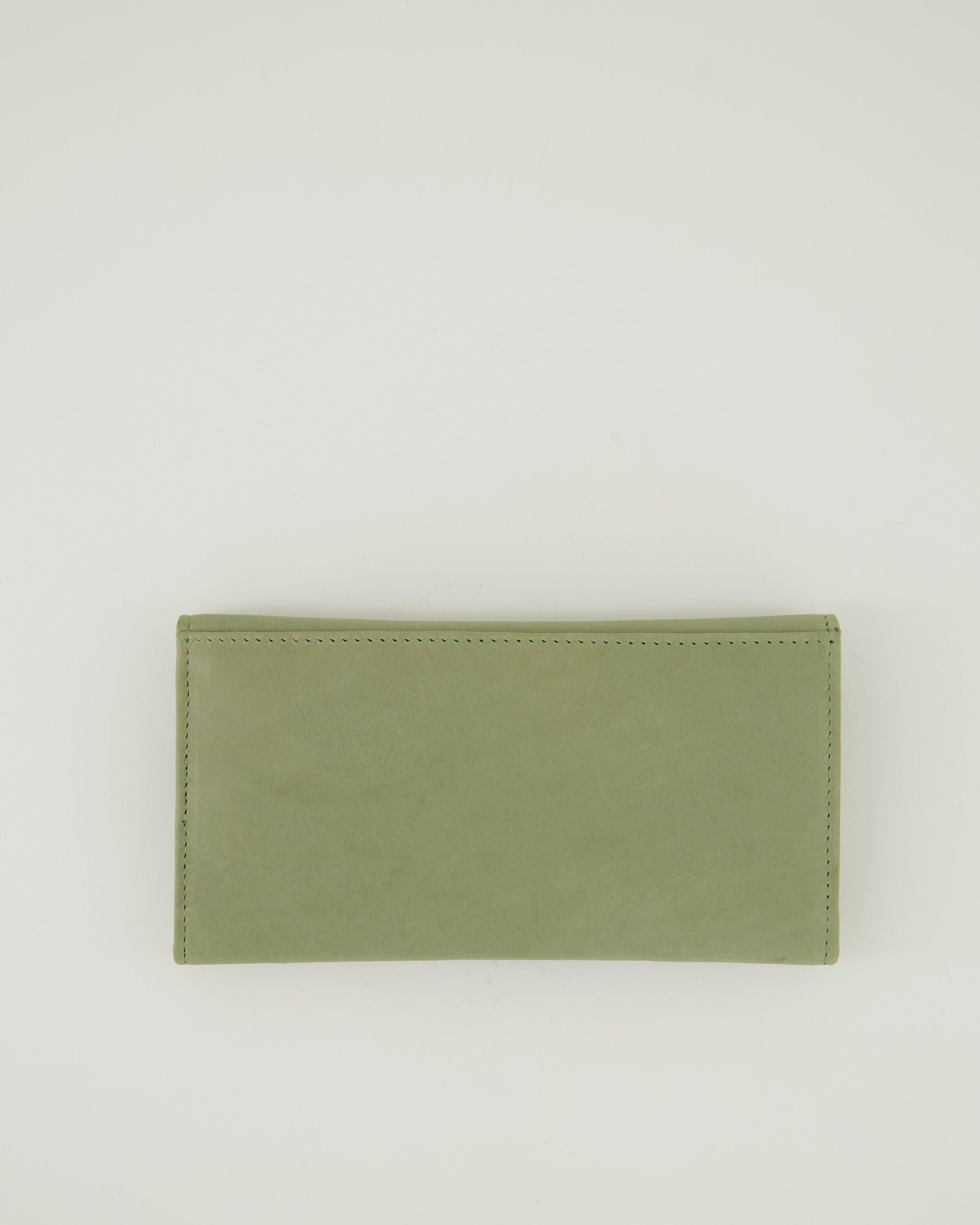 Sonia Structured Leather Wallet -  green