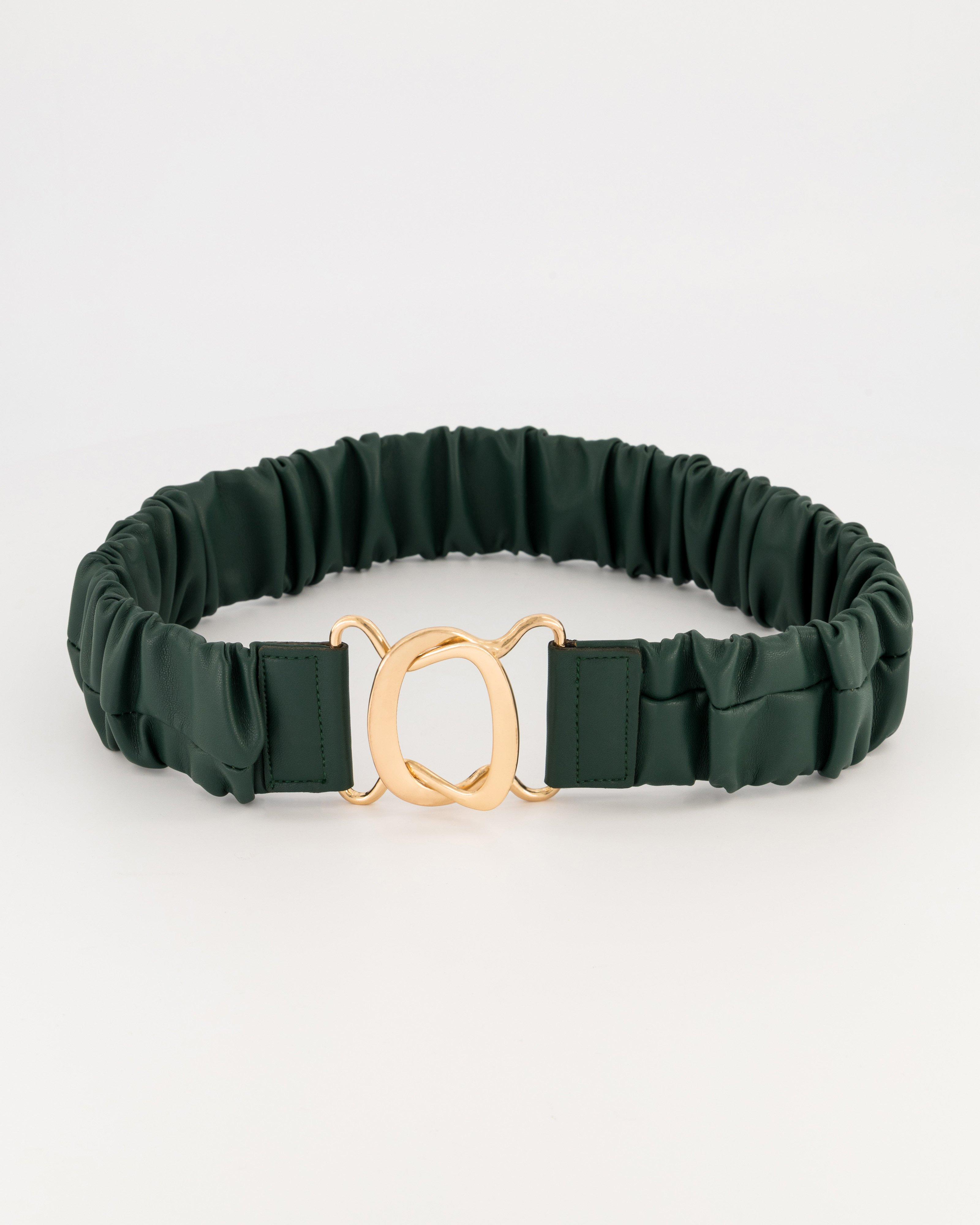 Anname Ruched Belt -  emerald