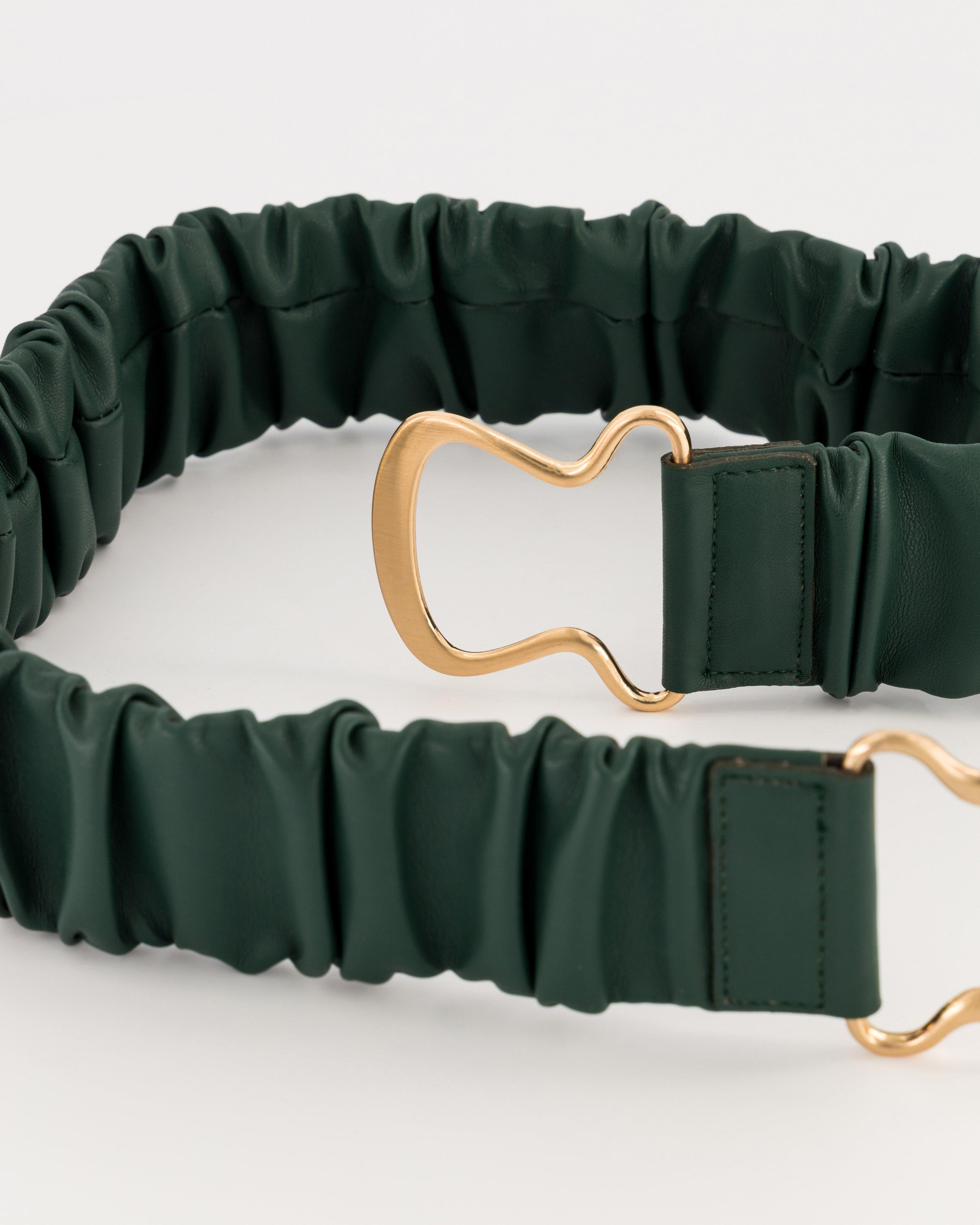 Anname Ruched Belt -  emerald