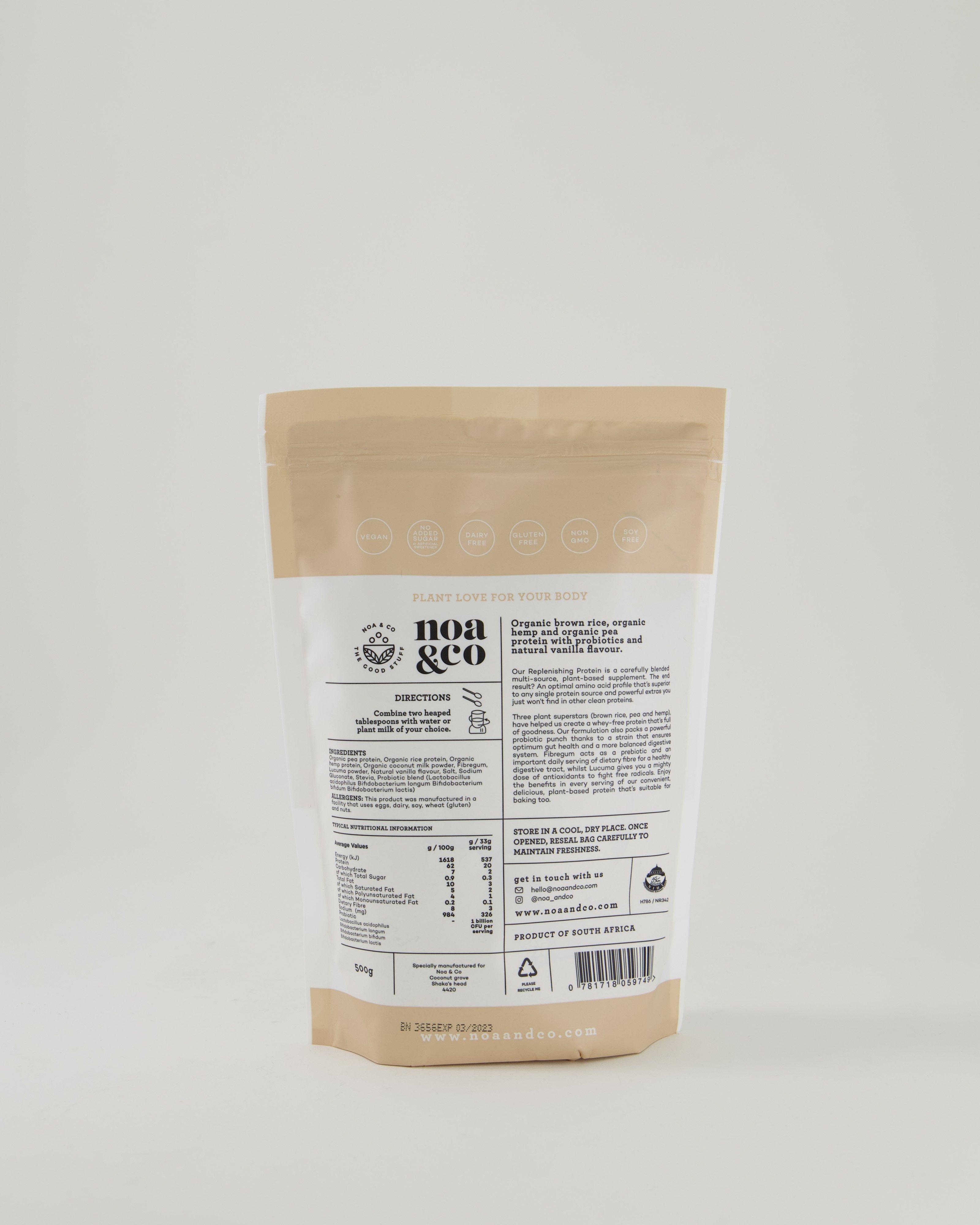 Noa & Co Vanilla Replenishing Protein Powder -  milk