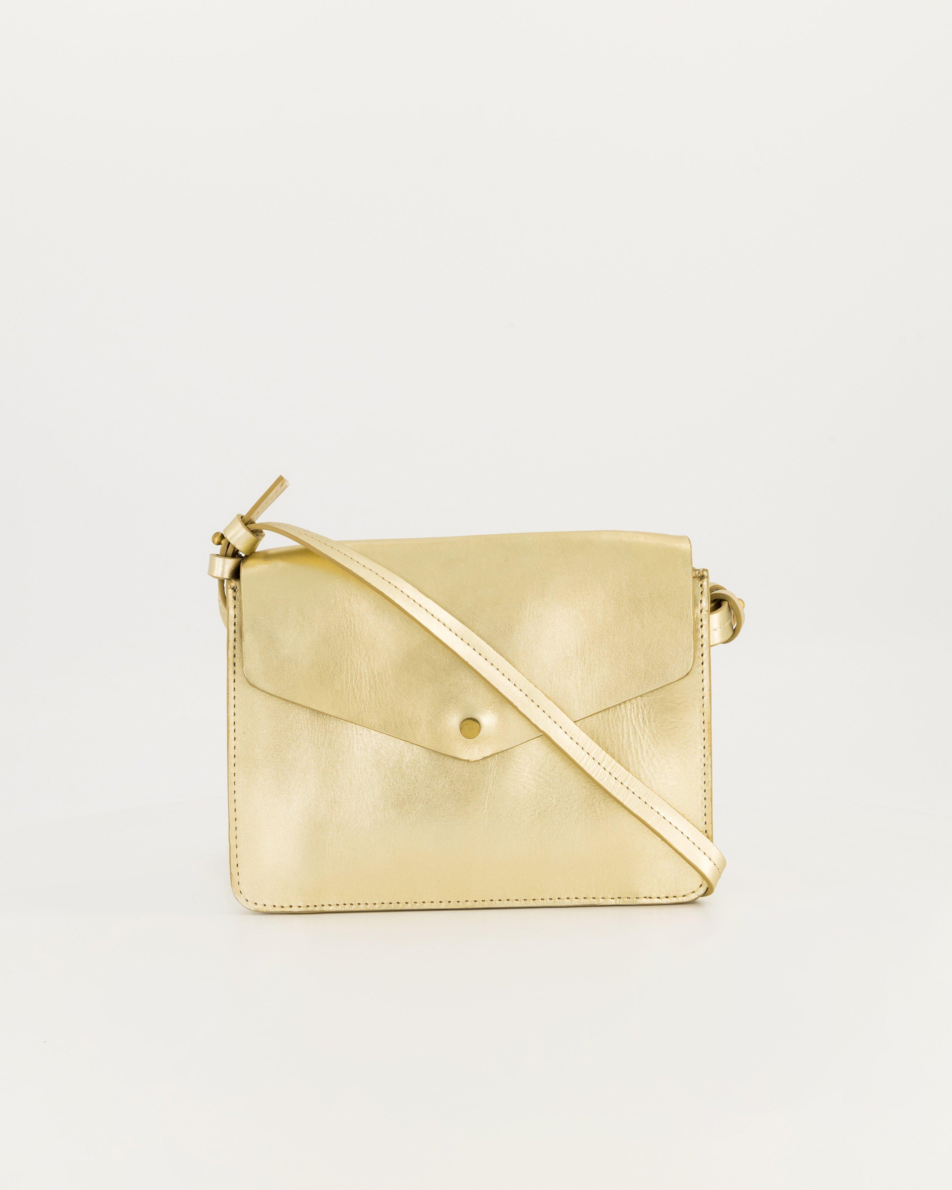 Garia Croc Flap Crossbody Bag -  gold