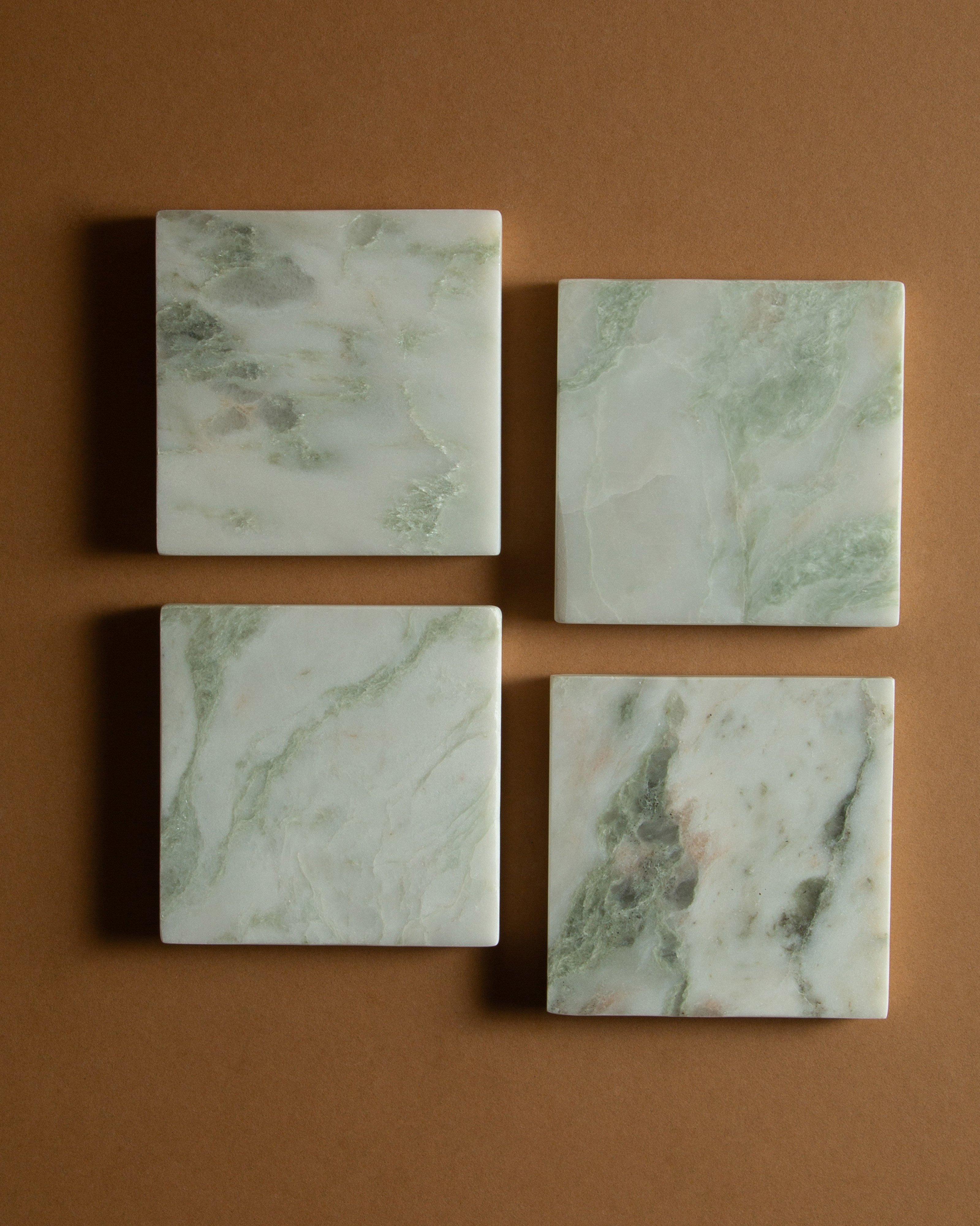 Green Marble Coaster S4 -  green