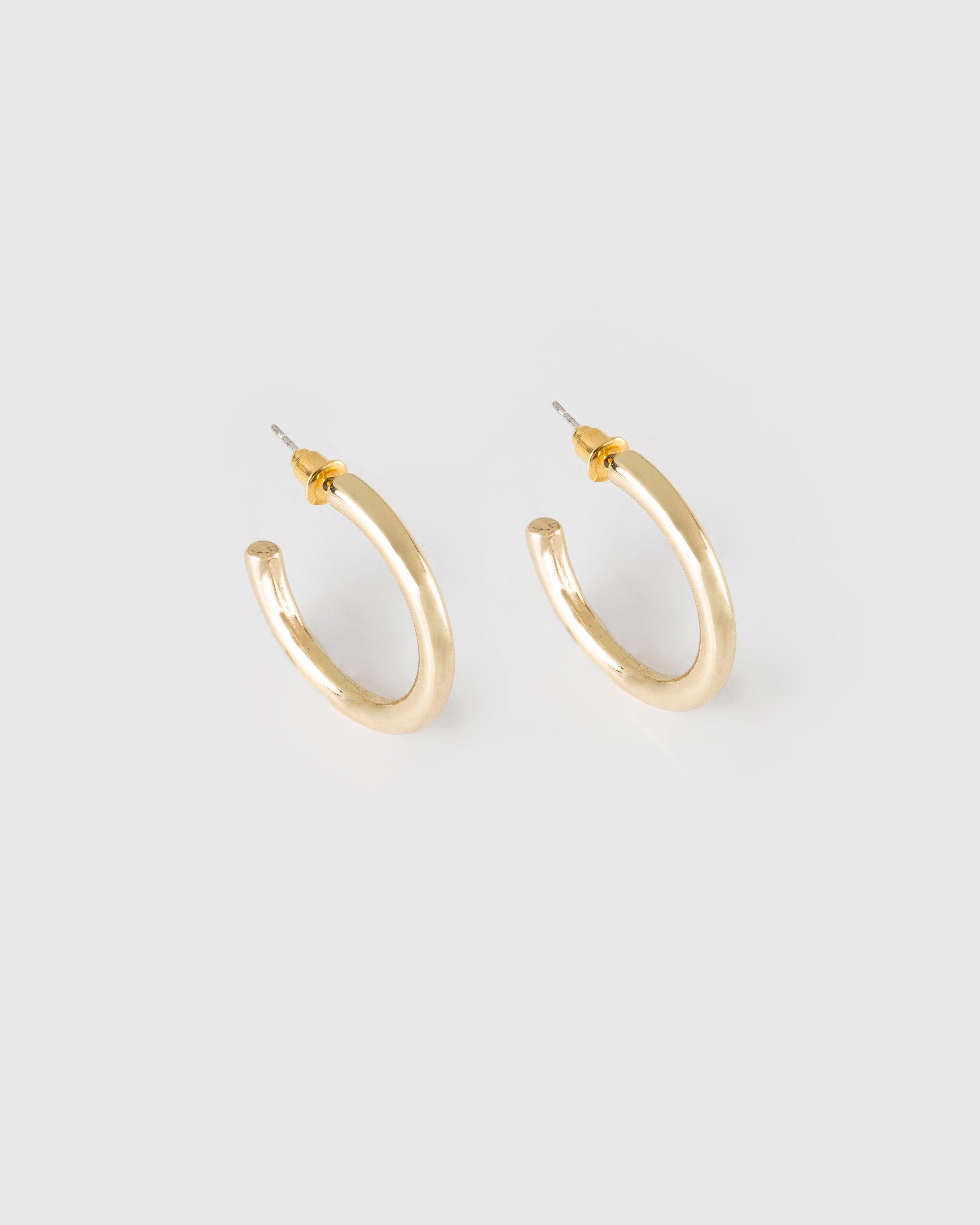 Metal Hoop Earrings -  gold