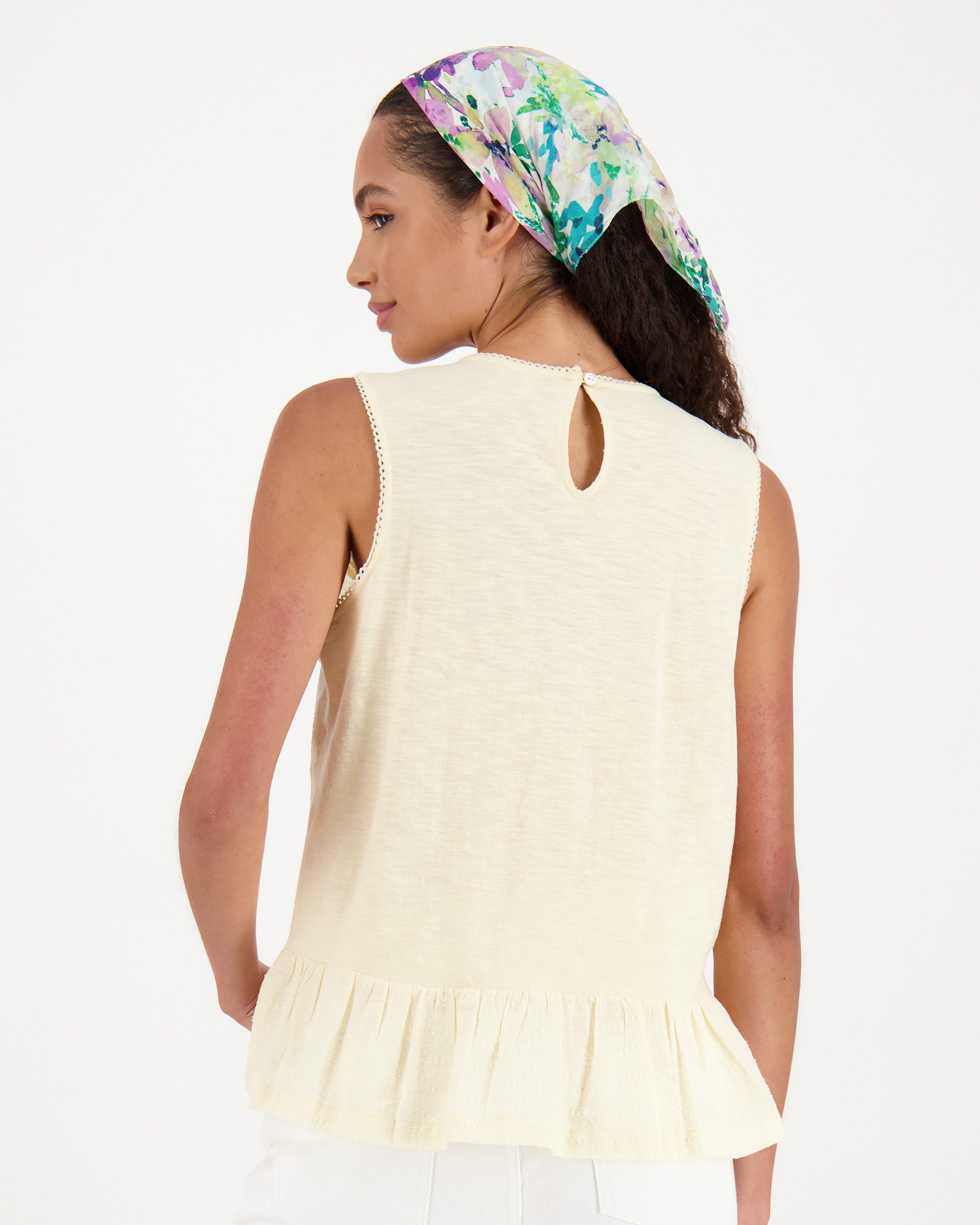 Eshe Mixed Media Tank Top -  yellow