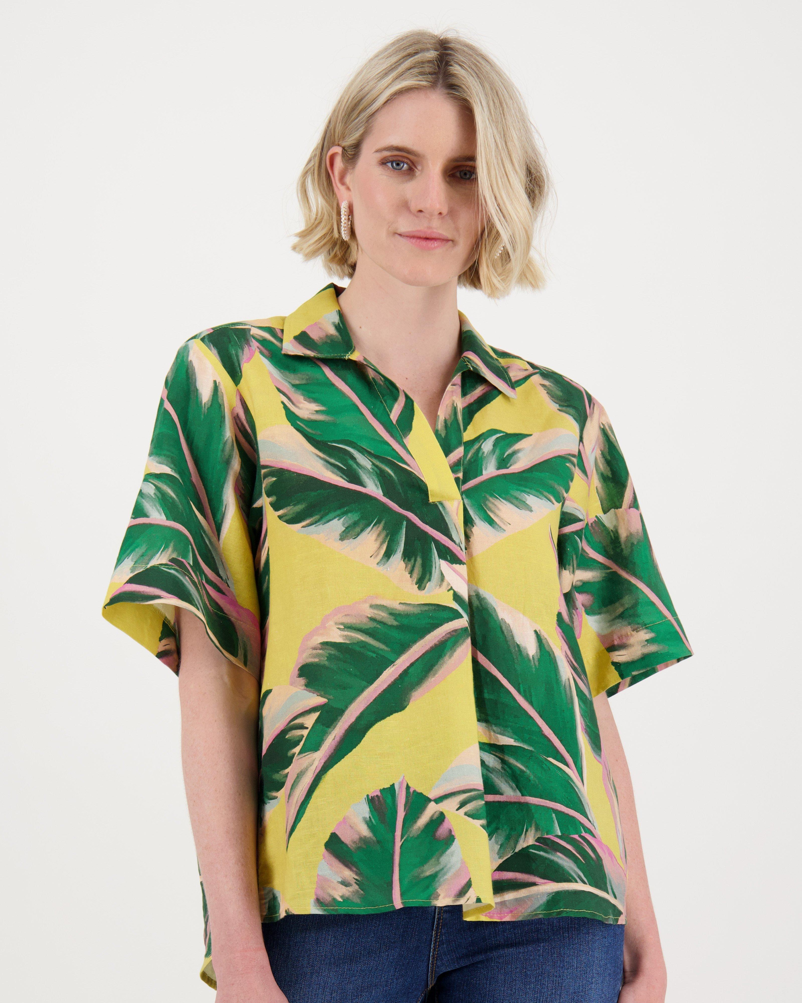 Velma Printed Blouse -  yellow