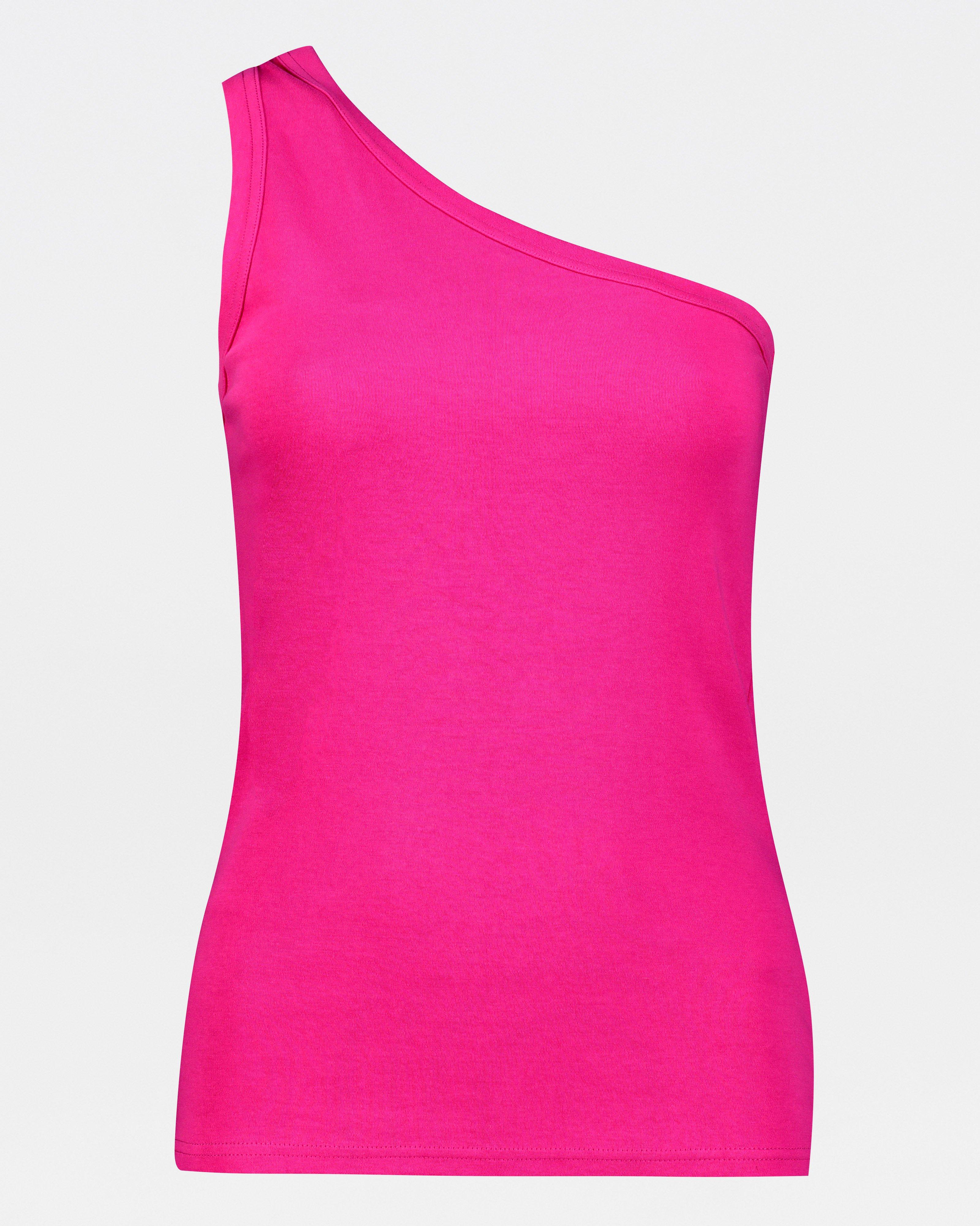 Kris One-Shoulder Tank Top -  pink