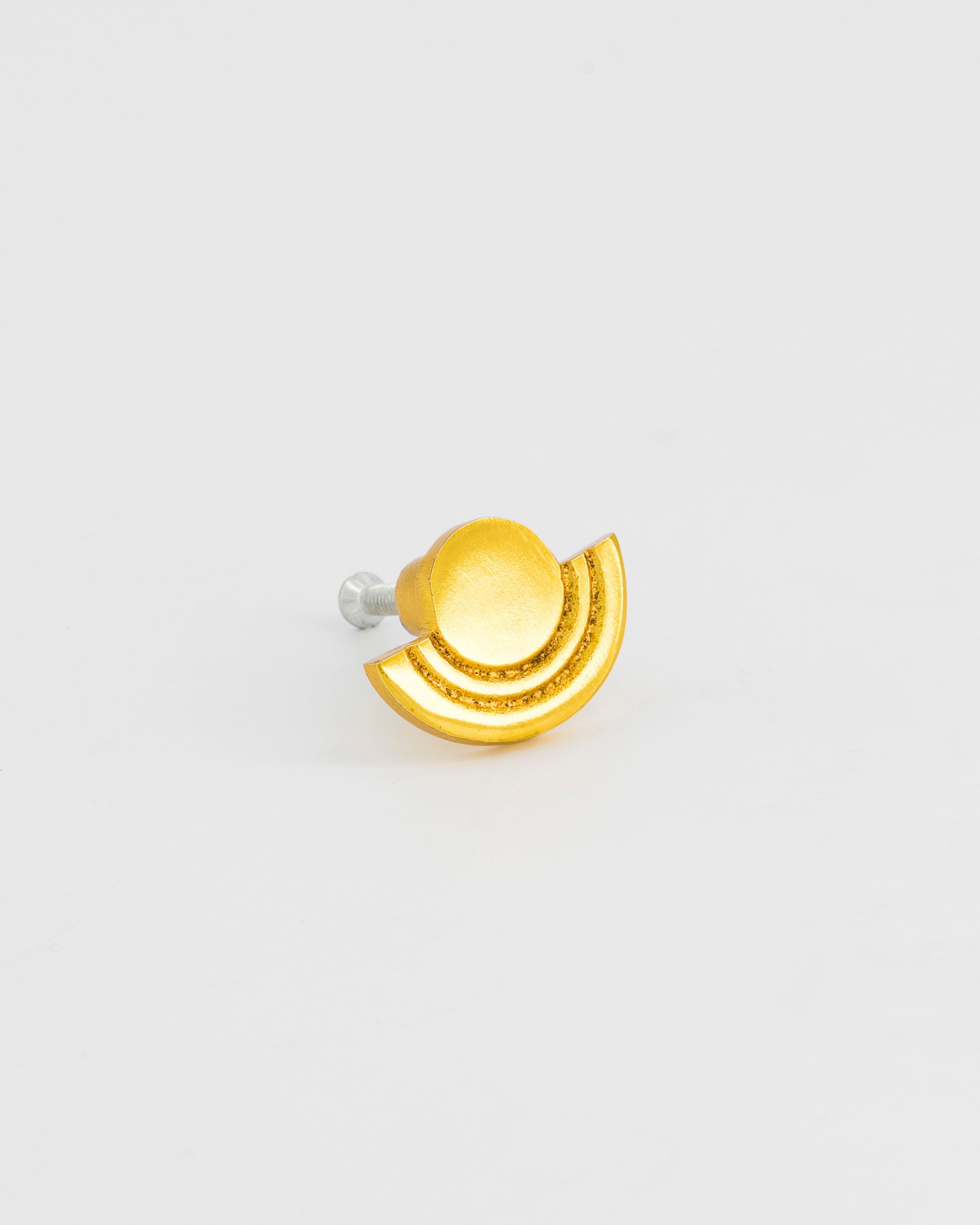 Metal Circular Knob -  gold