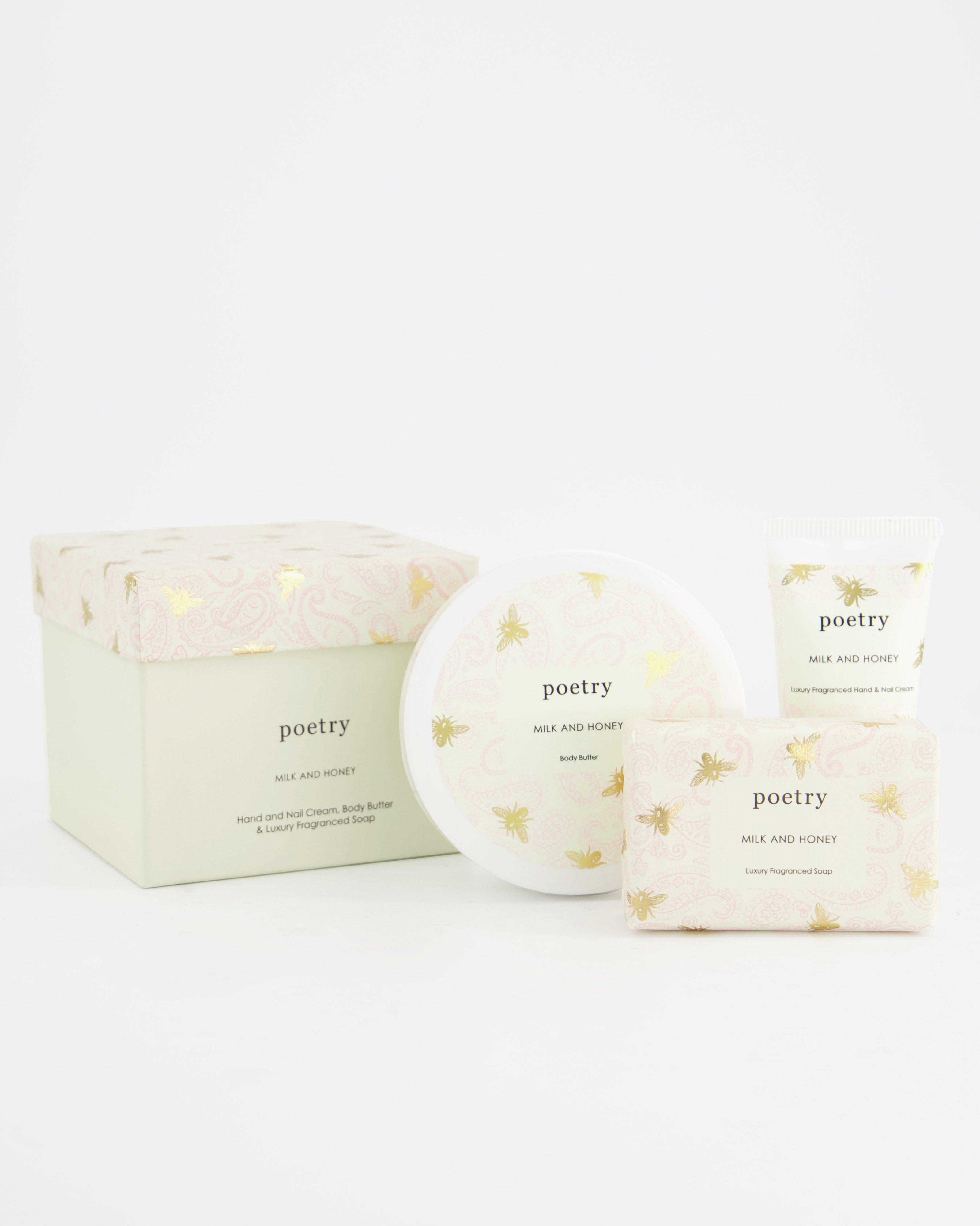 Milk and Honey Body Butter-Hand and Nail Cream-Soap Gift Set -  milk