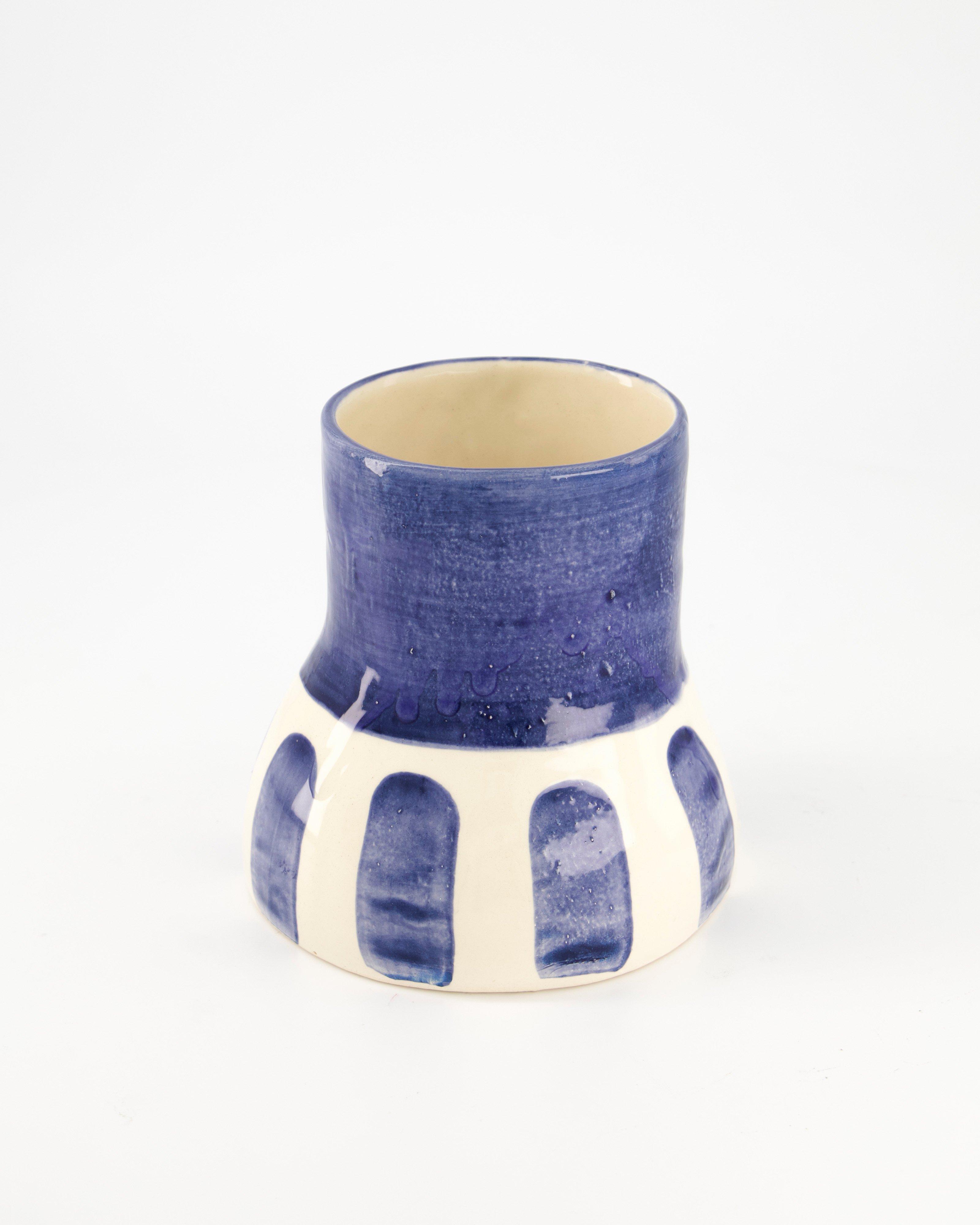 Blue Brushstroke Vase -  blue