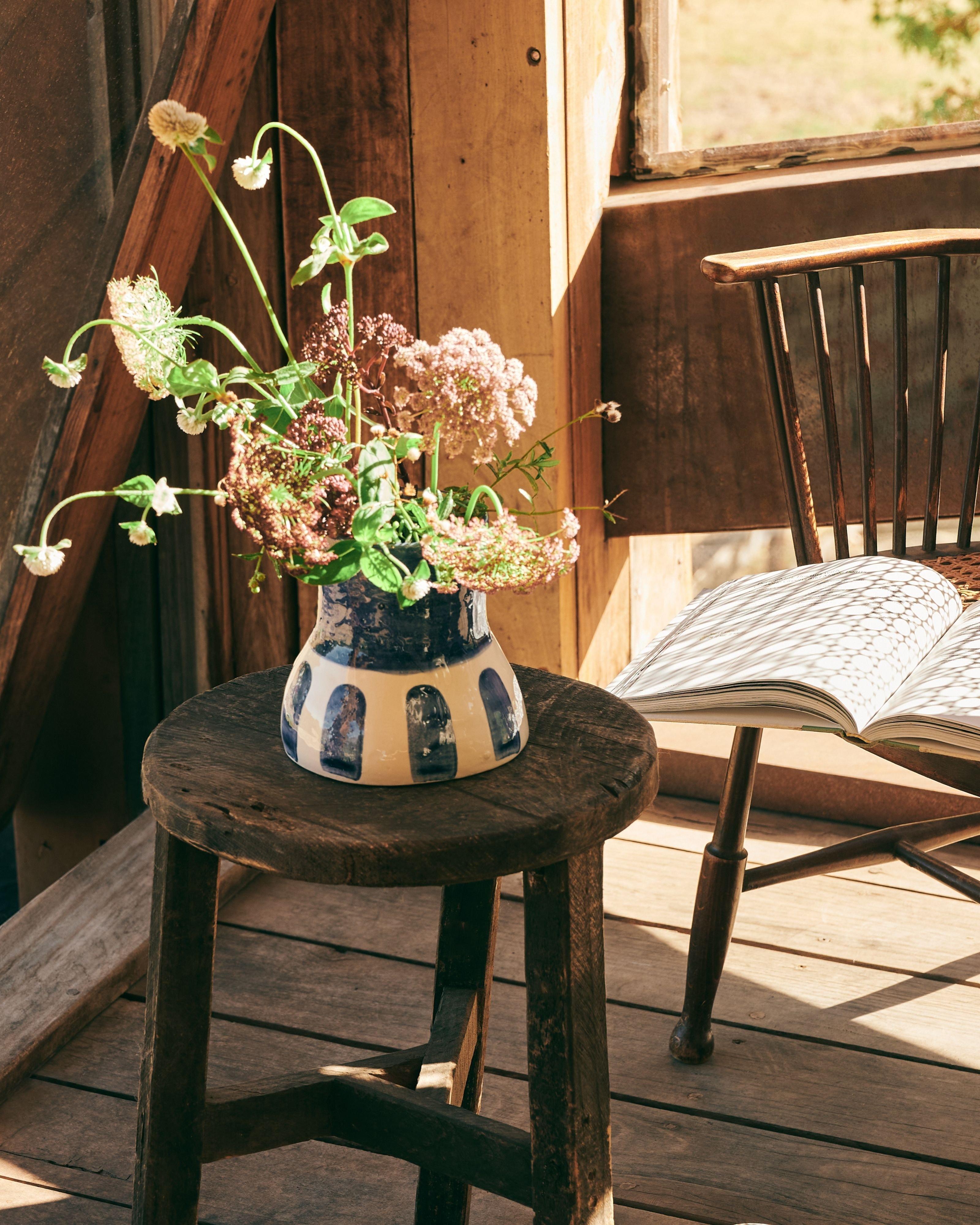 Blue Brushstroke Vase -  blue