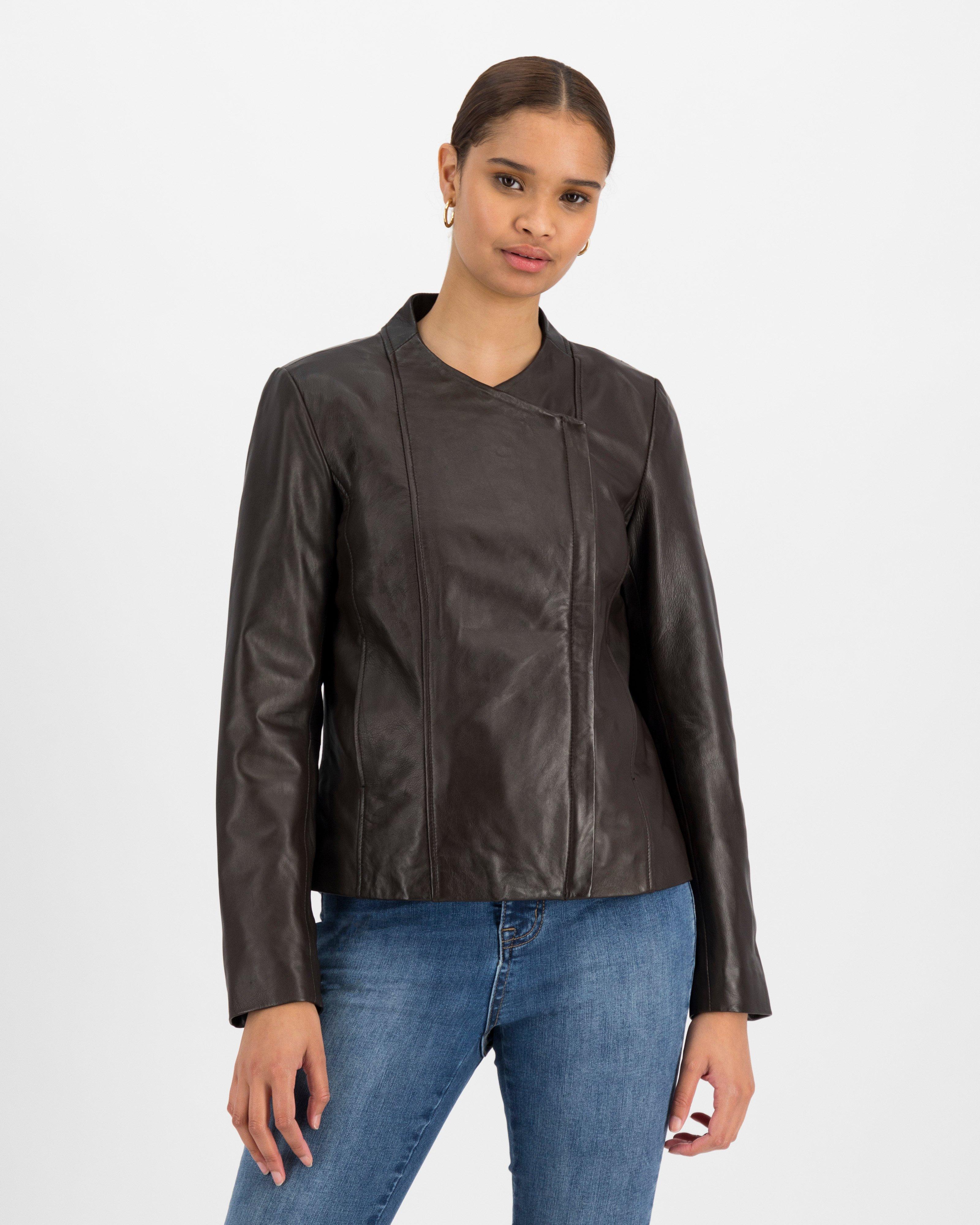 Fay Leather Jacket -  chocolate