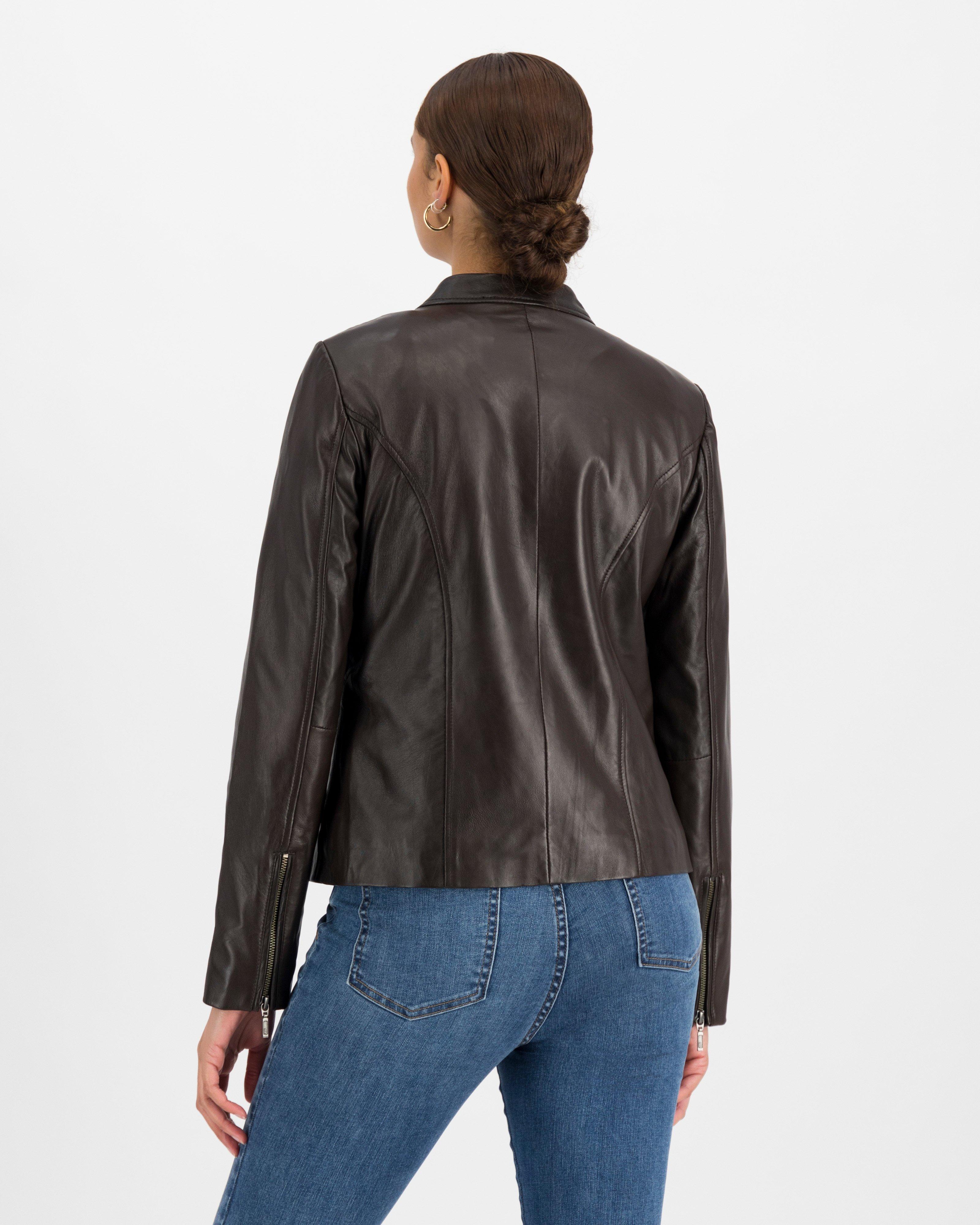 Fay Leather Jacket -  chocolate