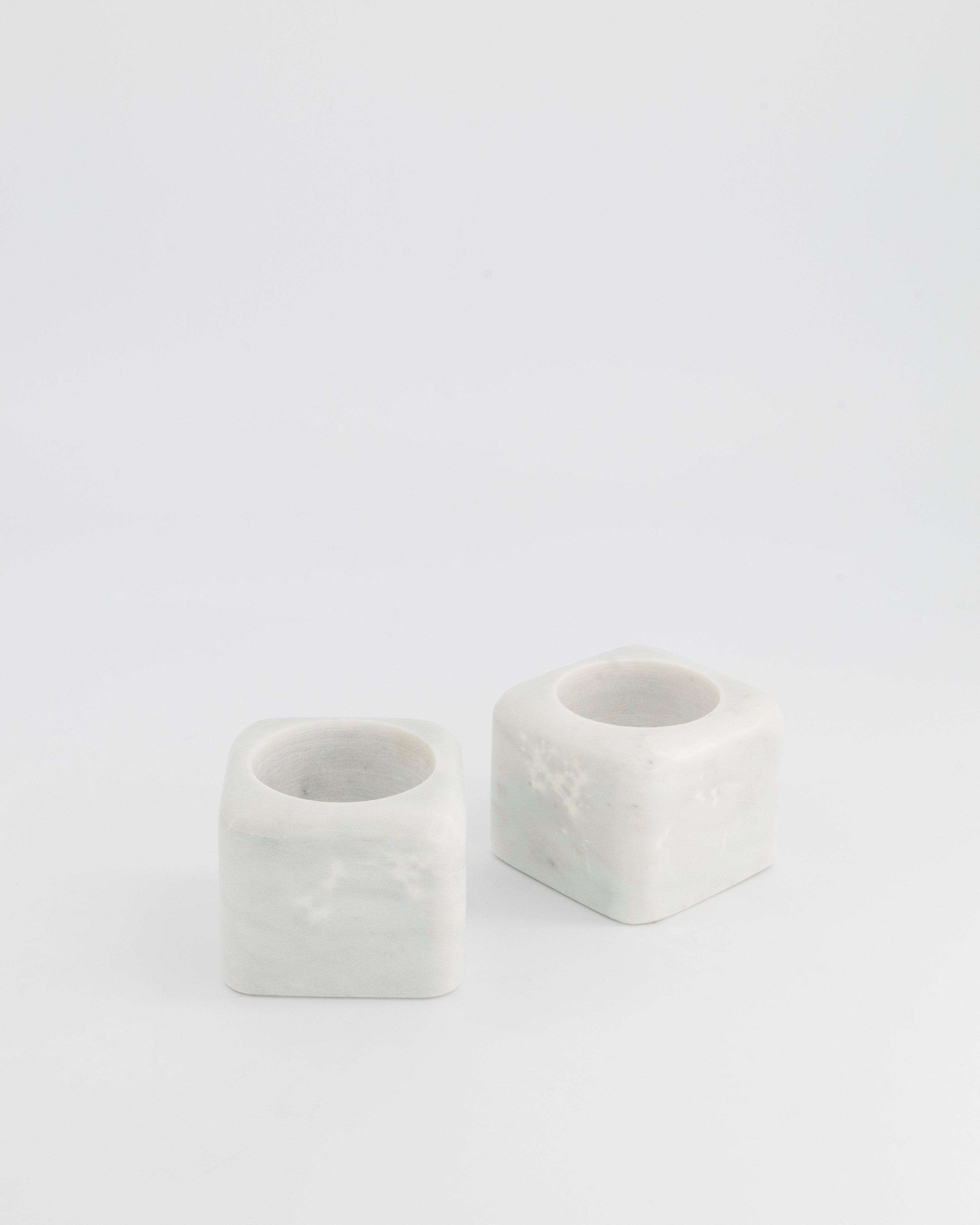 Square Salt and Pepper Set -  white