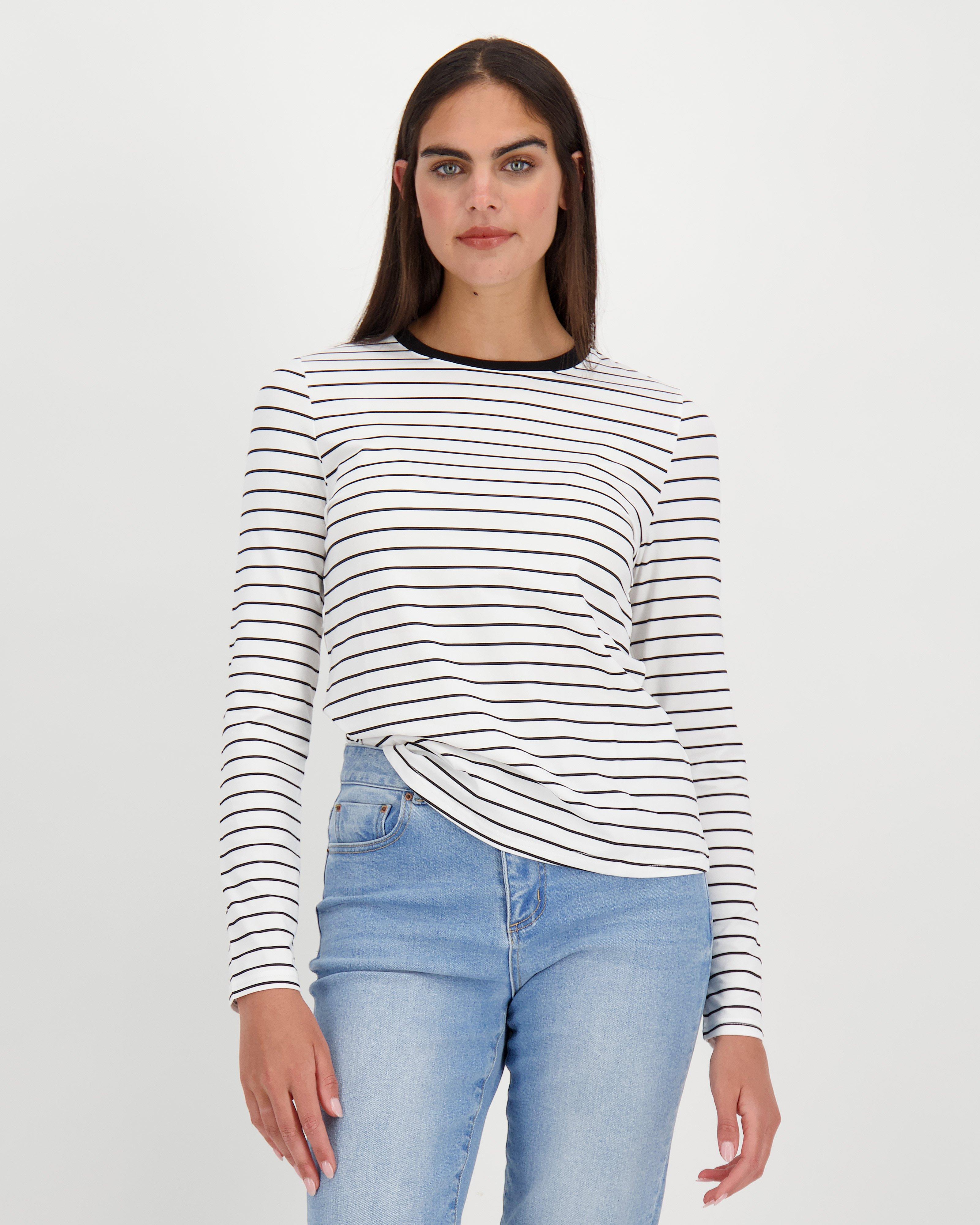 Poetry Clea Long Sleeve Tee -  milk